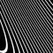 Distorted, warped lines geometric monochrome pattern. Black and