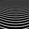 Distorted, warped lines geometric monochrome pattern. Black and