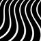 Distorted, warped lines geometric monochrome pattern. Black and