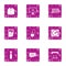 Distraction icons set, grunge style