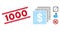 Distress 1000 Line Stamp with Collage Finances Icon