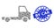 Distress By Car Round Watermark and Recursive Delivery Car Chassi Icon Mosaic