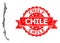 Distress Chile Seal and Mark Mosaic Map of Chile