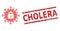 Distress Cholera Seal Stamp and Halftone Dotted Contagious Lockdown