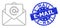 Distress E-Mail Round Seal Stamp and Recursive Open E-Mail Icon Collage