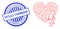 Distress Fully Cooked Stamp and Net Love Heart Strike Mesh