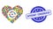 Distress Internet Censorship Stamp and Colored Mosaic Dating Heart Address