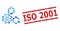 Distress ISO 2001 Stamp and Gears Composition of Rounded Dots