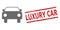 Distress Luxury Car Seal Stamp and Halftone Dotted Car