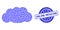 Distress Online Medicine Stamp and Recursion Cloud Icon Mosaic