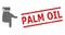 Distress Palm Oil Seal Stamp and Halftone Dotted Hand Pointer Down