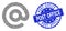 Distress Post Office Round Stamp and Recursion Email Symbol Icon Mosaic