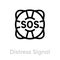 Distress signal lifebuoy help icon. Editable line vector.