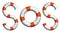 Distress signal SOS text by life buoy