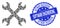 Distress Software Engineering Round Seal and Recursive Wrenches Icon Mosaic