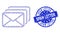 Distress Spam Letter Round Stamp and Fractal Mail Queue Icon Composition