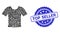 Distress Top Seller Stamp and Square Dot Collage Dirty T-Shirt