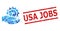 Distress USA Jobs Stamp Print and Development Service Mosaic of Rounded Dots