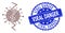 Distress Viral Danger Round Seal Stamp and Recursive Virus Break Icon Collage