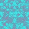 Distressed Abstract Triangle Print in Tonal Turquoise with accents of Purple