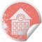 distressed circular peeling sticker symbol town house