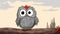 Distressed Gray Owl On Wooden Branch: Indian Pop Culture Style Drawing