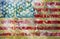 Distressed grungy USA flag, stars and stripes, grunge background or design element