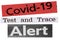 Distressed newspaper headline covid 19 test and trace alert