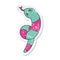 distressed sticker cartoon of a long snake