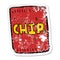 distressed sticker of a cartoon packet of chips