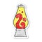 distressed sticker of a cartoon retro lava lamp