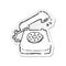 distressed sticker of a cartoon ringing telephone