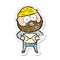 distressed sticker of a cartoon surprised bearded man holding letter