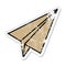 distressed sticker of a cute cartoon paper aeroplane