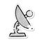 distressed sticker of a cute cartoon satelite dish