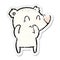 distressed sticker of a giggling polar bear cartoon