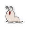 distressed sticker of a gross cartoon slug