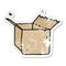 distressed sticker of a quirky hand drawn cartoon open box