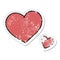 distressed sticker of a quirky hand drawn cartoon pink hearts