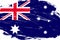 Distressed stroke brush painted australia flag on white background