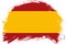 Distressed stroke brush painted flag of spain on white background