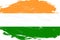 Distressed stroke brush painted india flag on white background