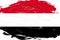 Distressed stroke brush painted yemen flag on white background