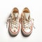 Distressed White Canvas Converse Sneakers - Stock Photography