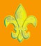 Distressed Yellow Fleur de Lis Tangerine