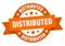 distributed round ribbon isolated label. distributed sign.