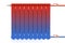 Distribution of heat flow in the radiator