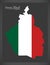 Distrito Federal map with Mexican national flag illustration