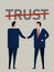 distrust or no trust in partnership business low lack lost of faith people no handshake