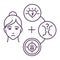Distrust of people black line icon. Feeling of doubt about people. Fear of being deceived. Pictogram for web page, mobile app,
